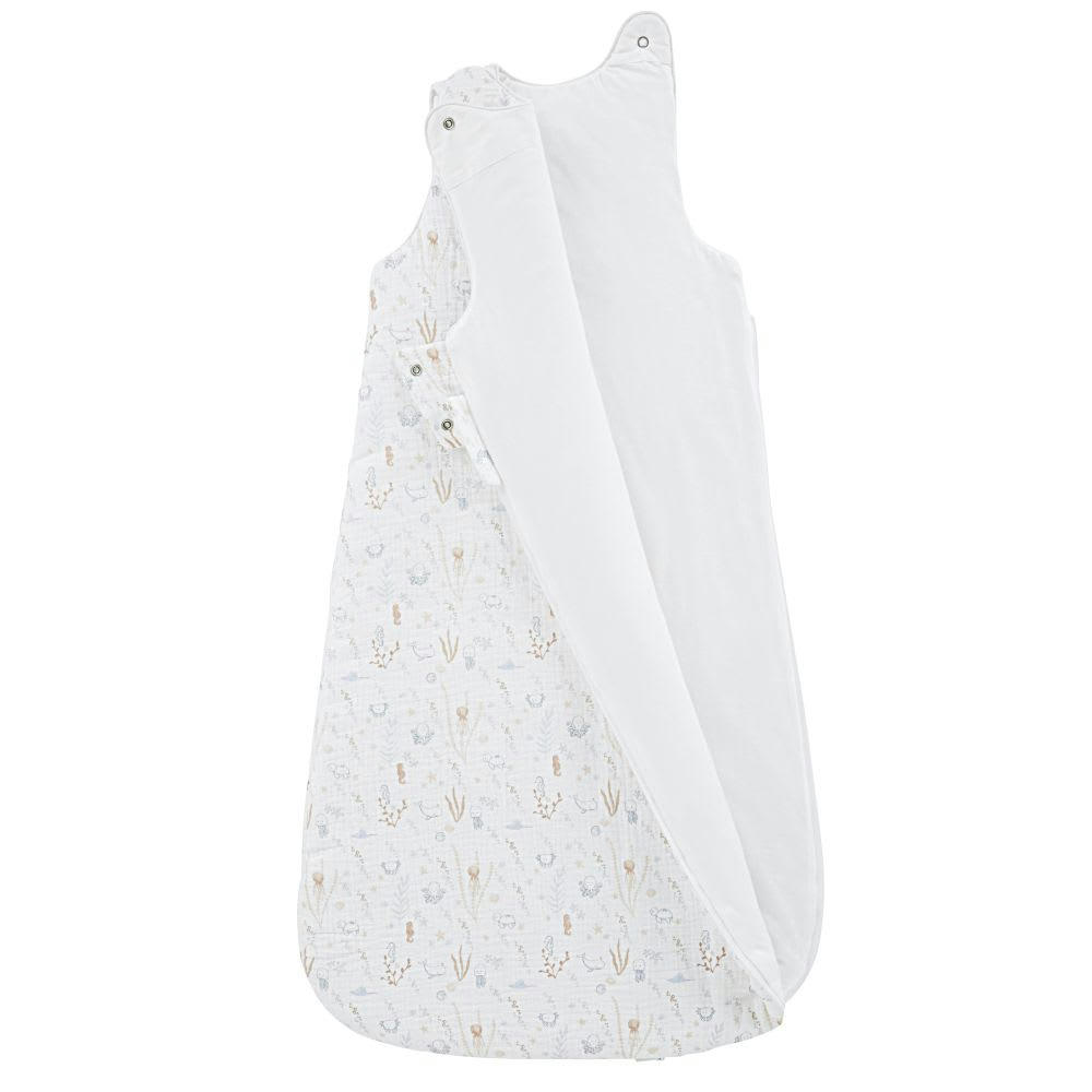 SAINT-MALO - Gigoteuse bébé évolutive 0/18 mois en gaze de coton bio imprimé fonds marins