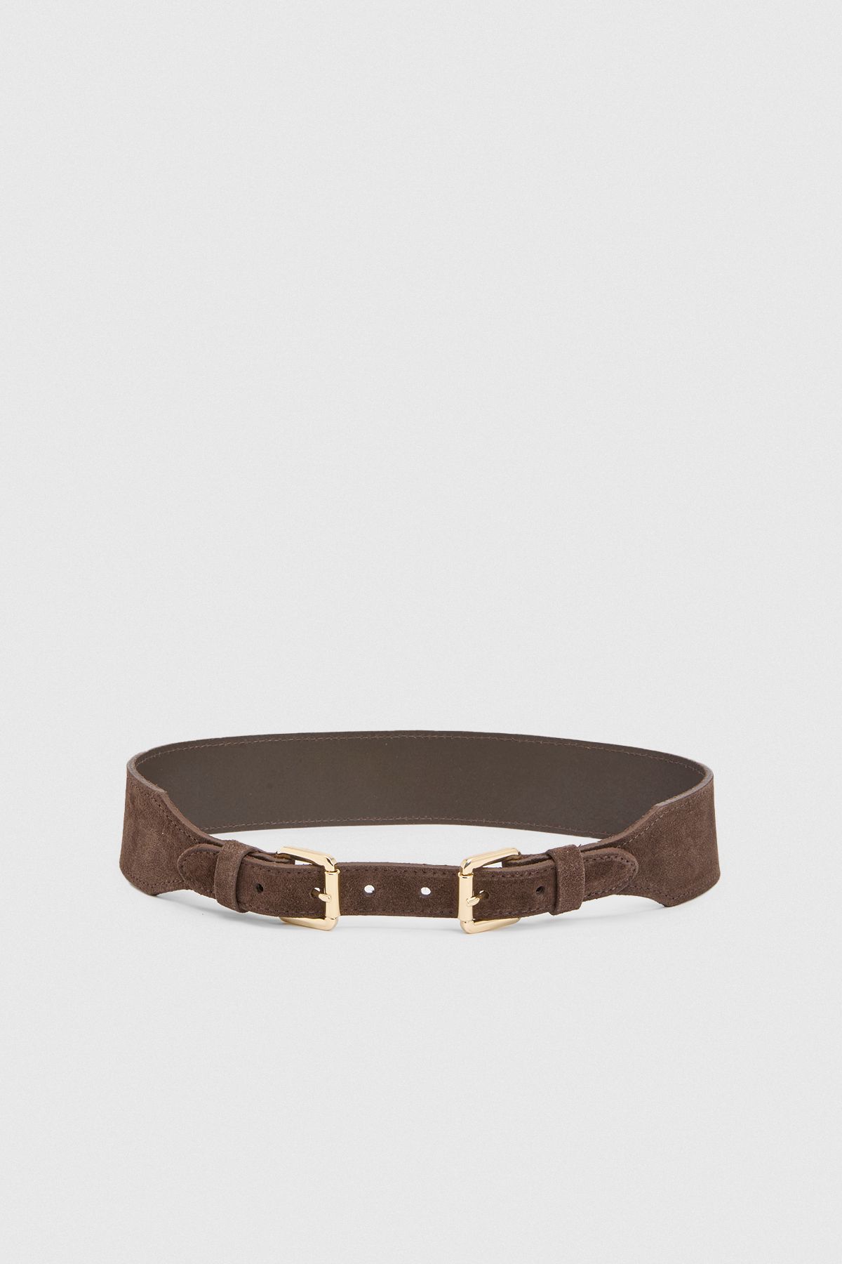 KarenMillen Double Buckle Suede Belt
