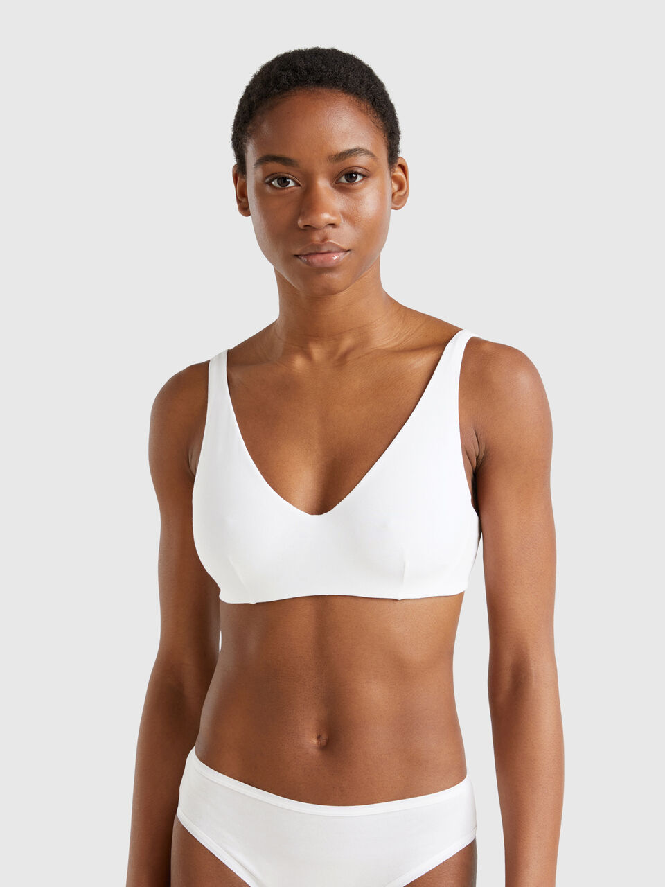 Bra with underwire in stretch cotton