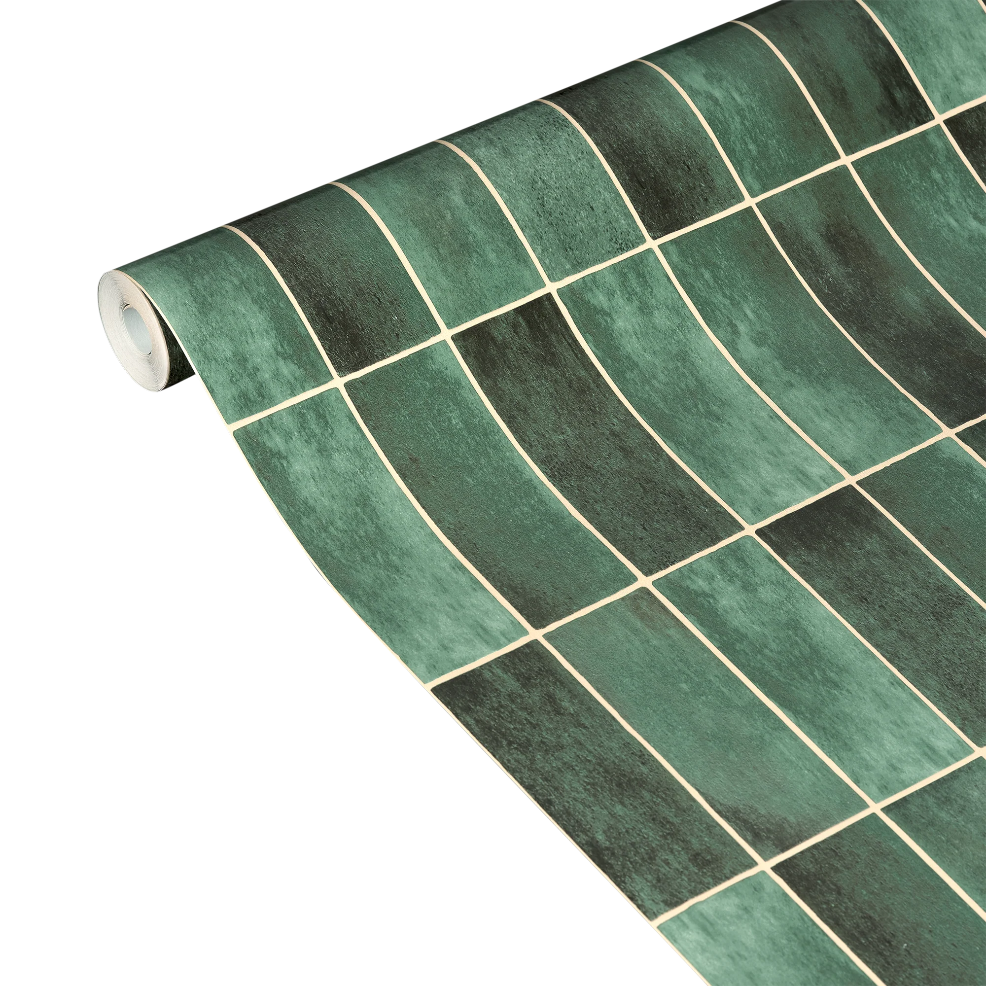 4MURS Papier peint intissé ZELLIGE coloris vert bouteille
