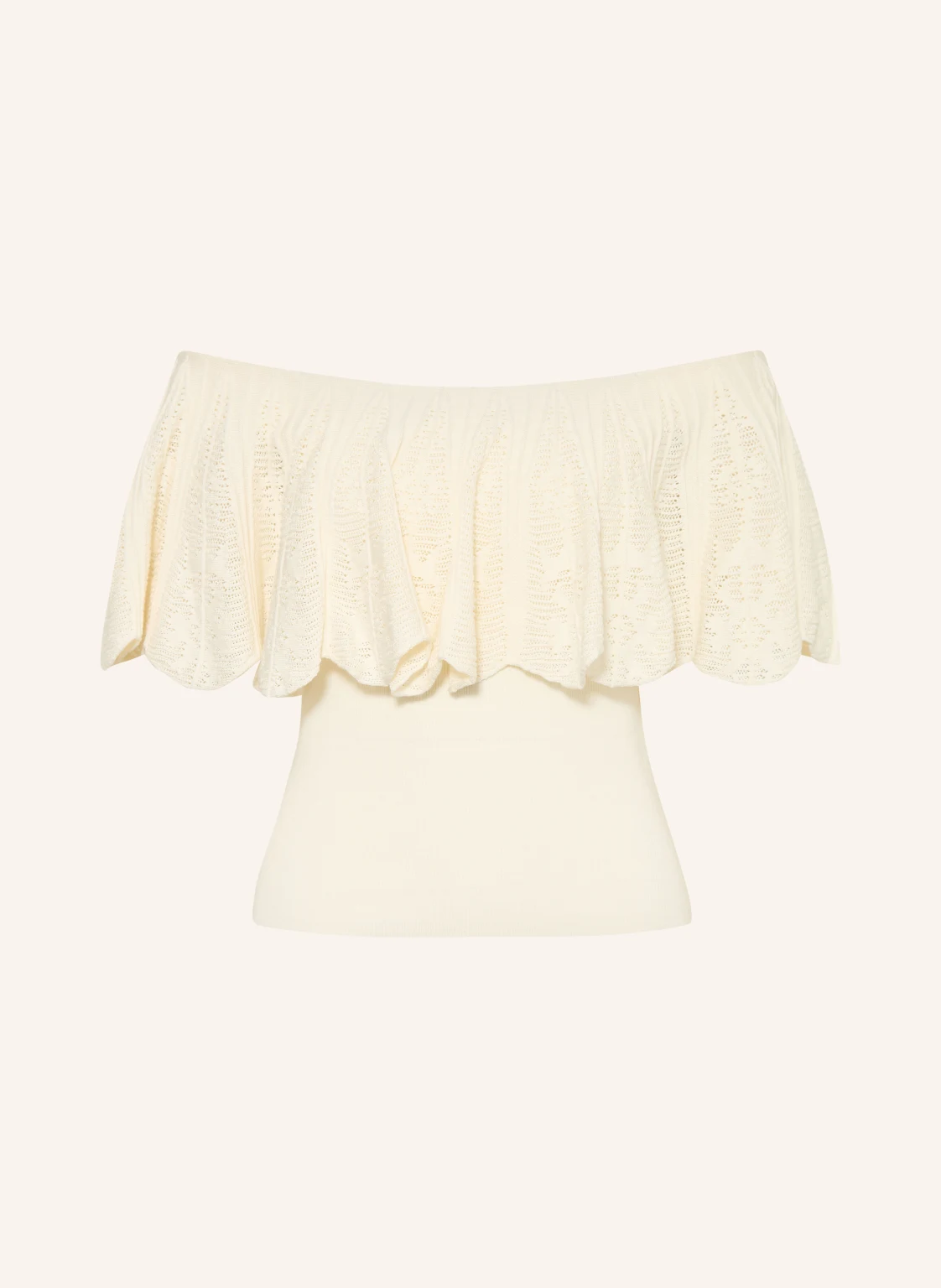 ba&sh Off-Shoulder-Stricktop SALDA mit Volants