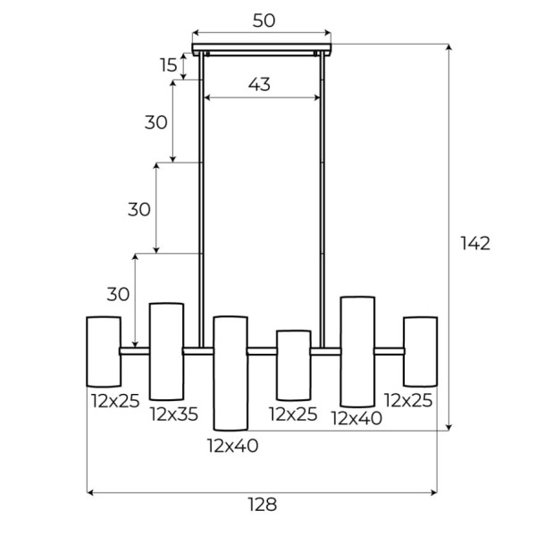 Lampa wisząca biała LAXER 6xGU10x7W wym: 142x128x12 cm Maxlight