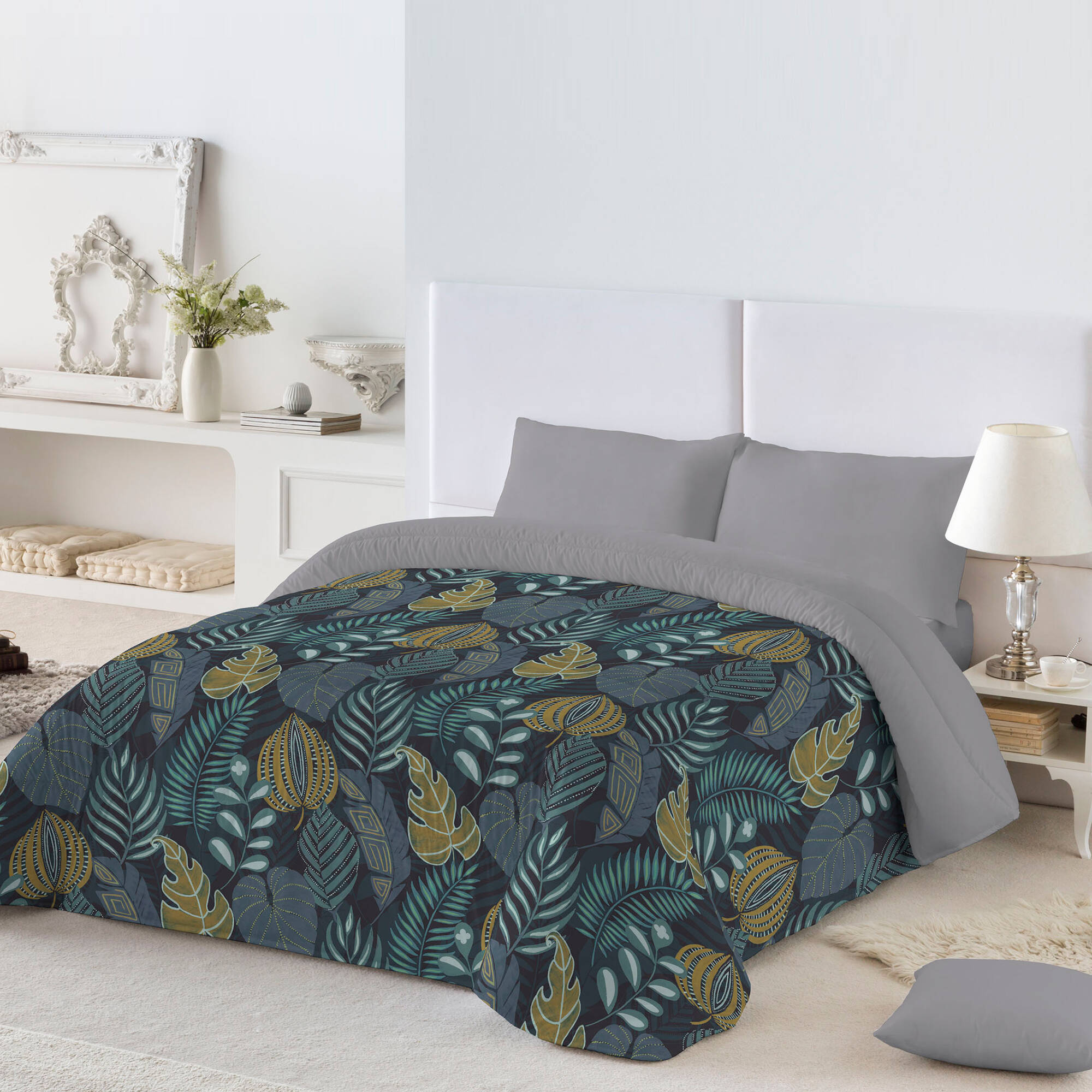 Couette microfibre imprimée Feuilles 200 g/m²