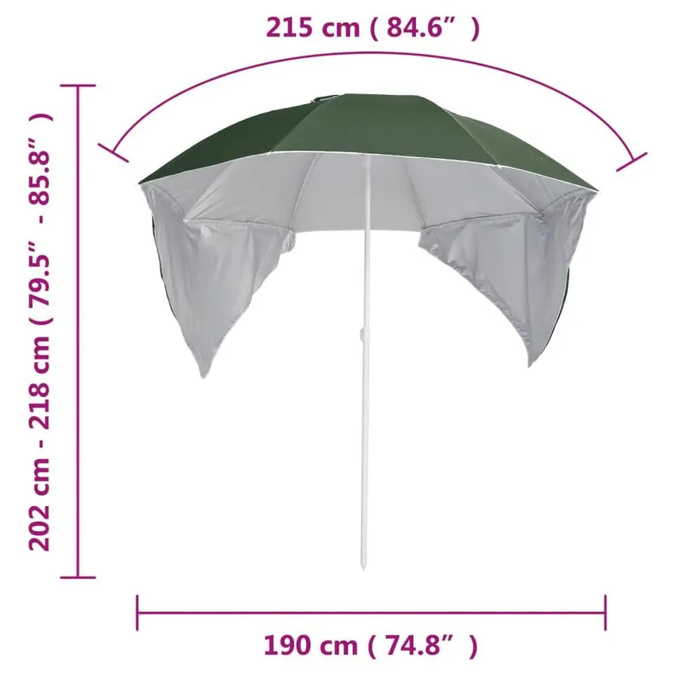vidaXL - Strandparasol - Groen - Polyester