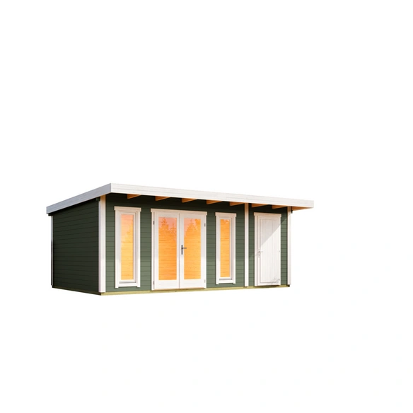 Gartenhaus »Sicily«, BxHxT: 595 x 228 x 440 cm (Außenmaß inkl. Dachüberstand), grüngrau