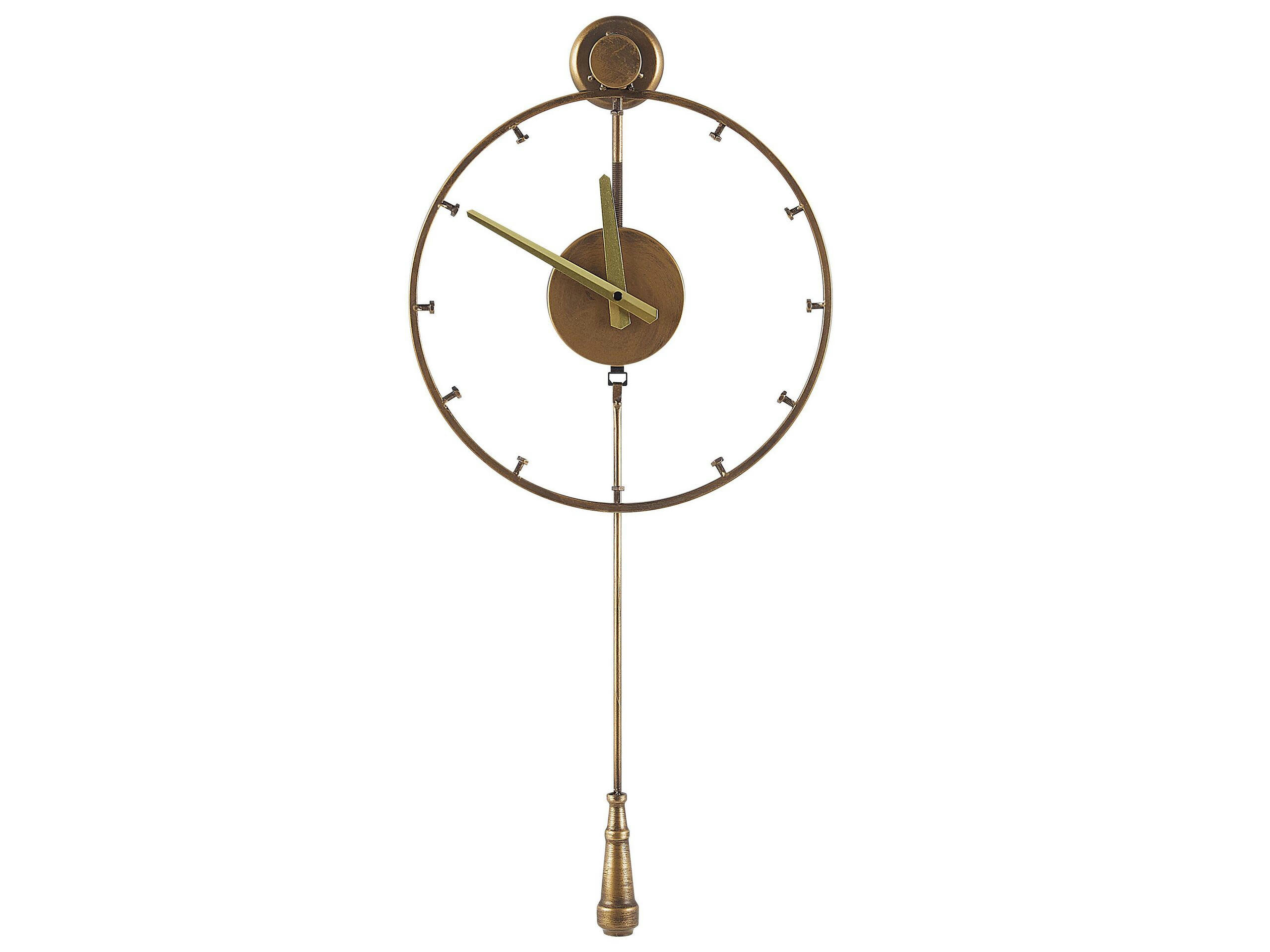 EMMEN - Horloge murale design dorée avec balancier ø 31 cm