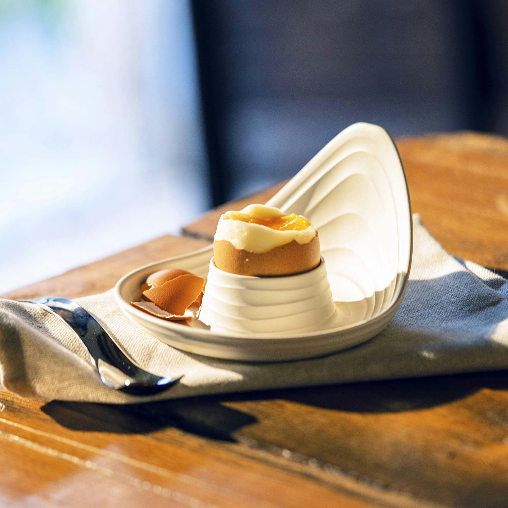 TIERRA - Lot de 2 coquetiers en plastique recyclé blanc