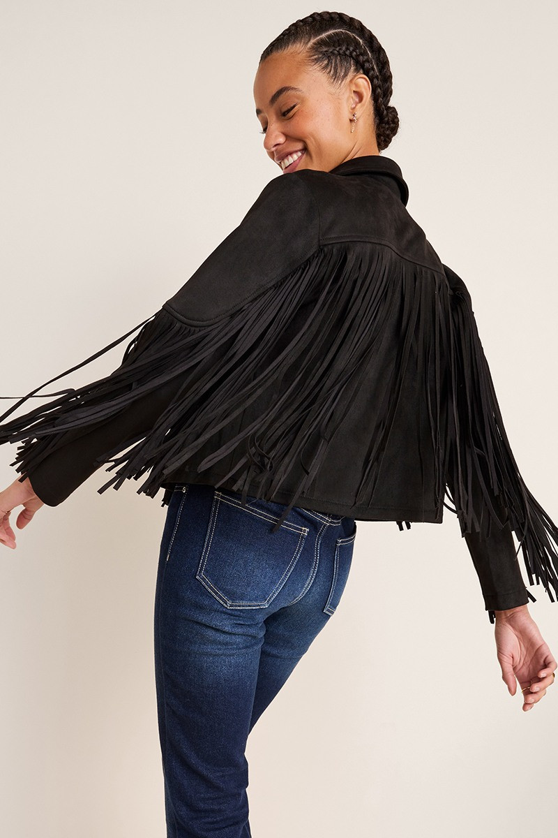 Pamela Fringe Faux Suede Jacket