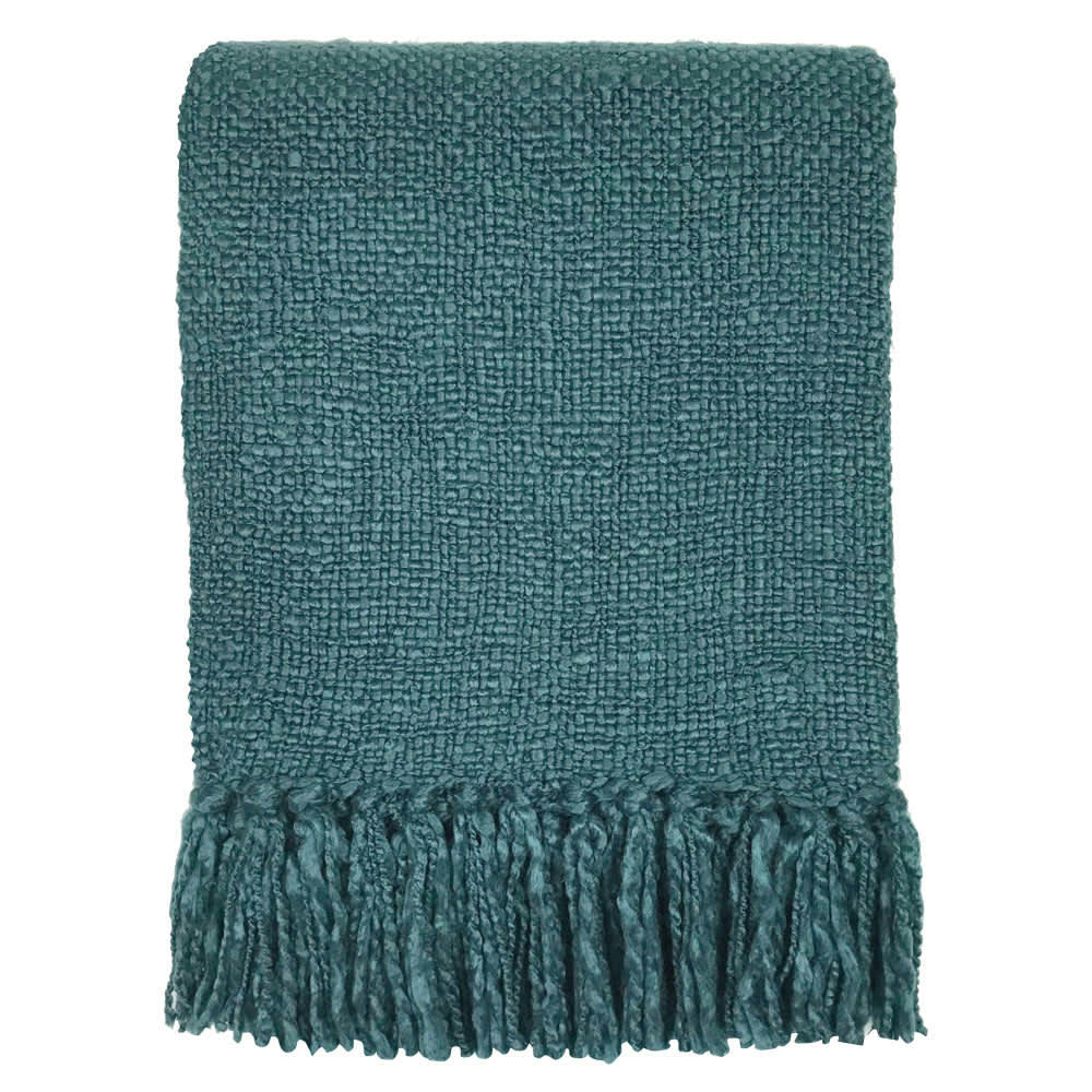 SOLID - Plaid bleu plomb foncé 125x150