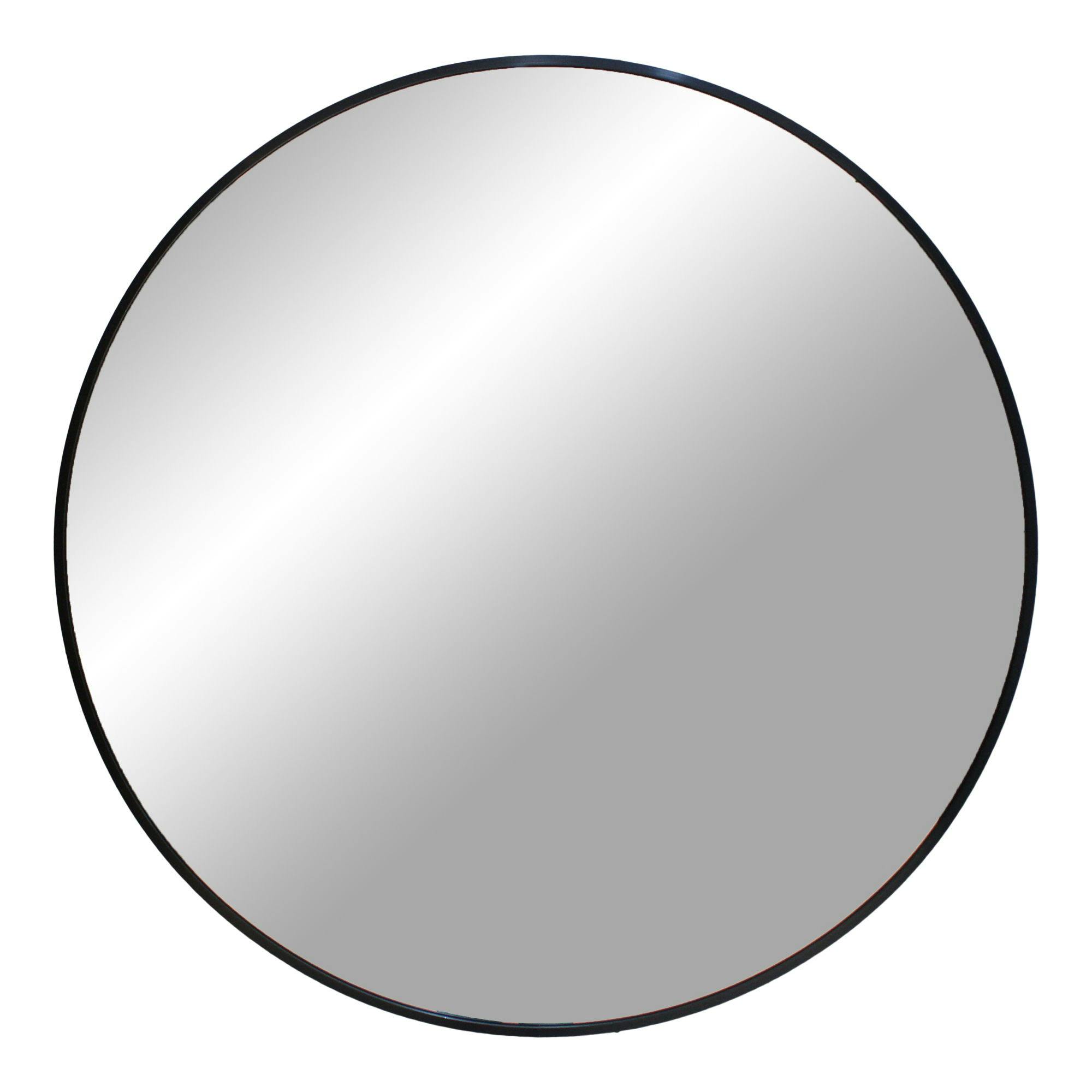 Miroir rond avec cadre en aluminium noir ø80 cm SEOUL
