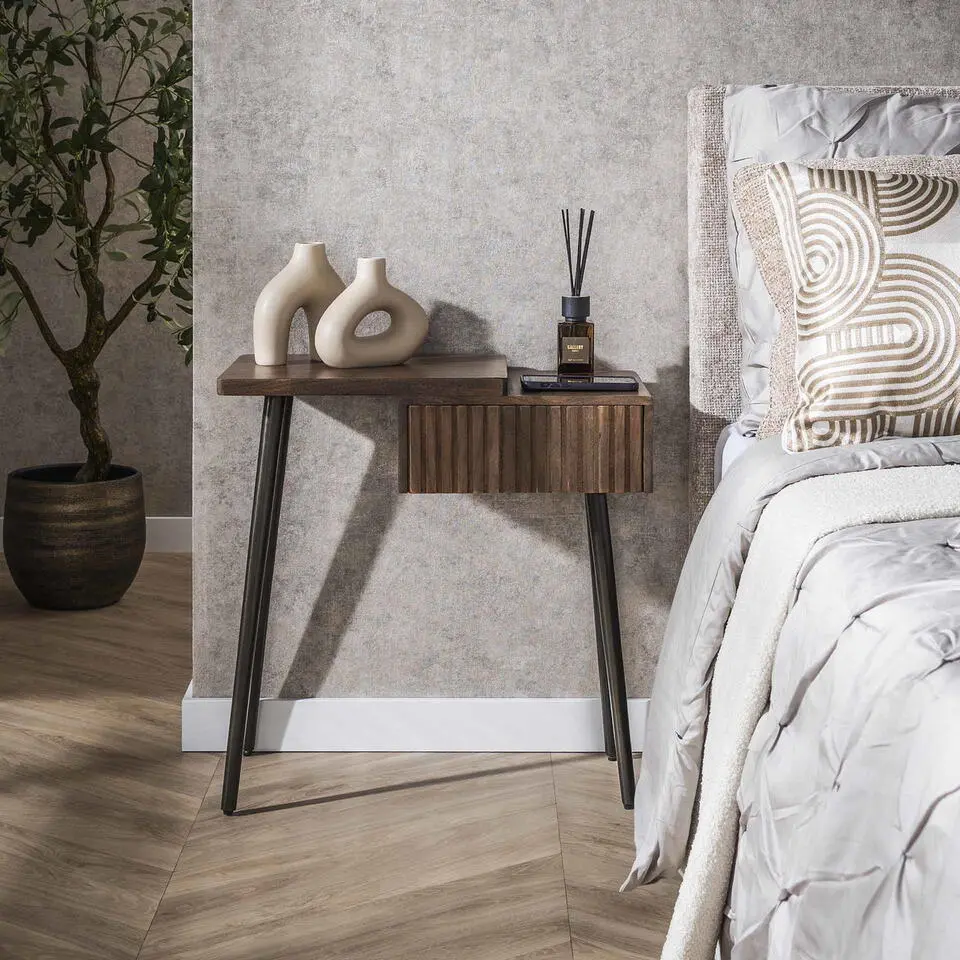 Nachtkastje Bruin Acaciahout - 60x30x61cm - Carve Links