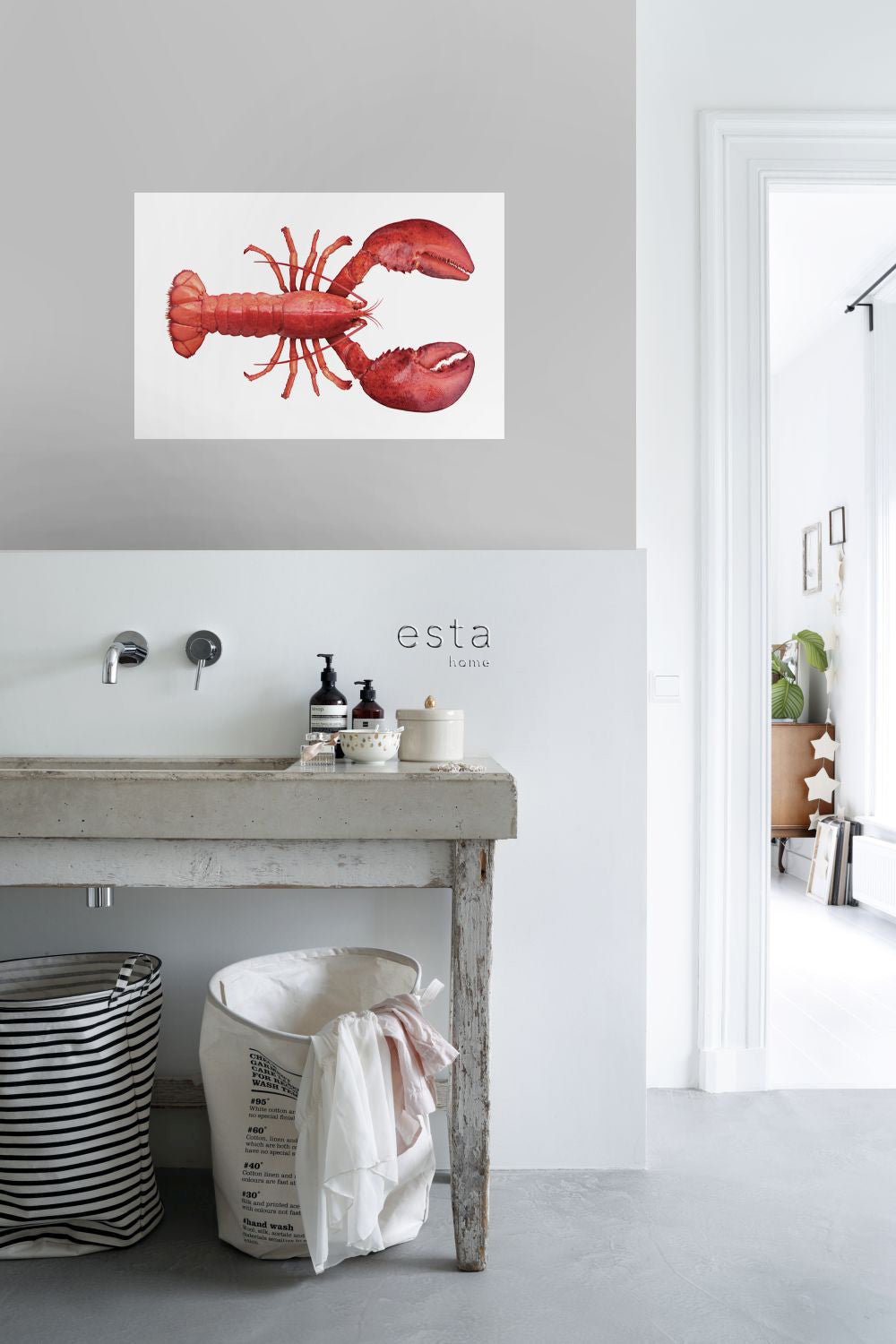 ESTAhome muursticker kreeft rood - 70 x 46.5 cm - 159045