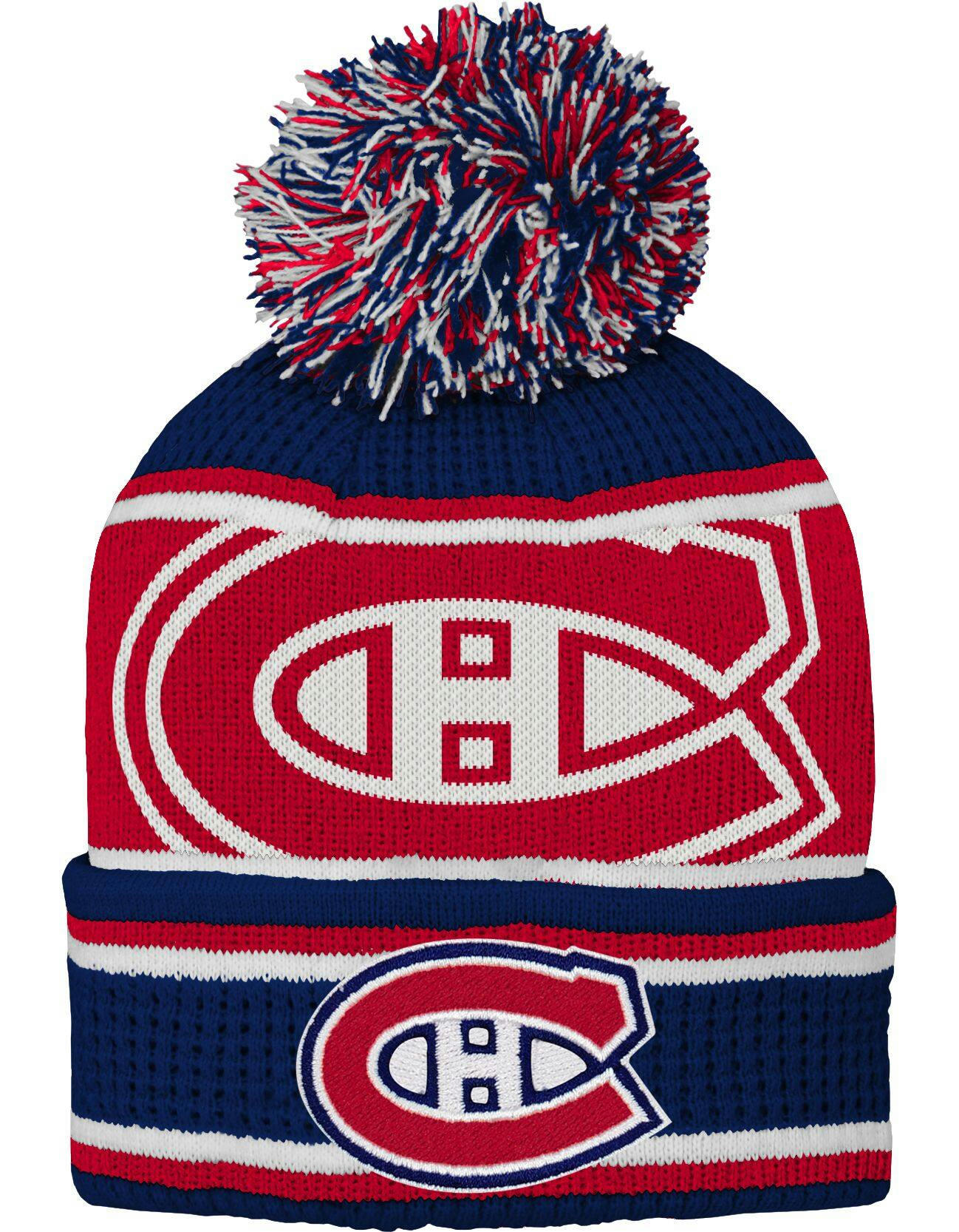 NHL Montreal Canadiens Grinder Cuffed Pom Knit Hockey Toque, Youth