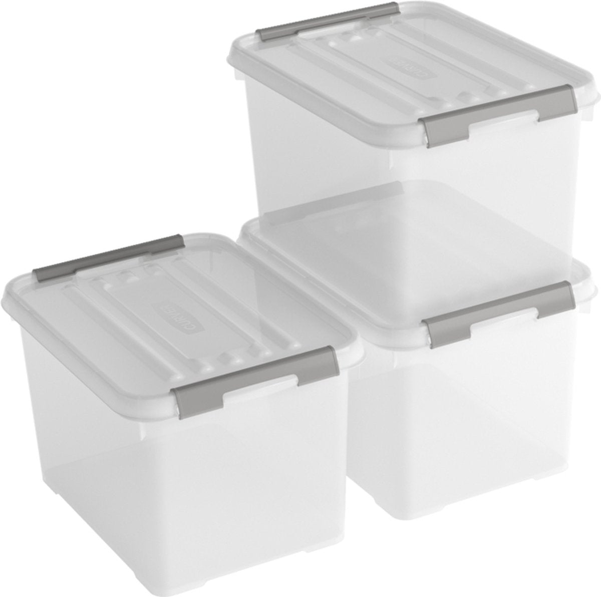 Curver Handy  Opbergbox - 20L - 3 stuks - Transparant met deksel