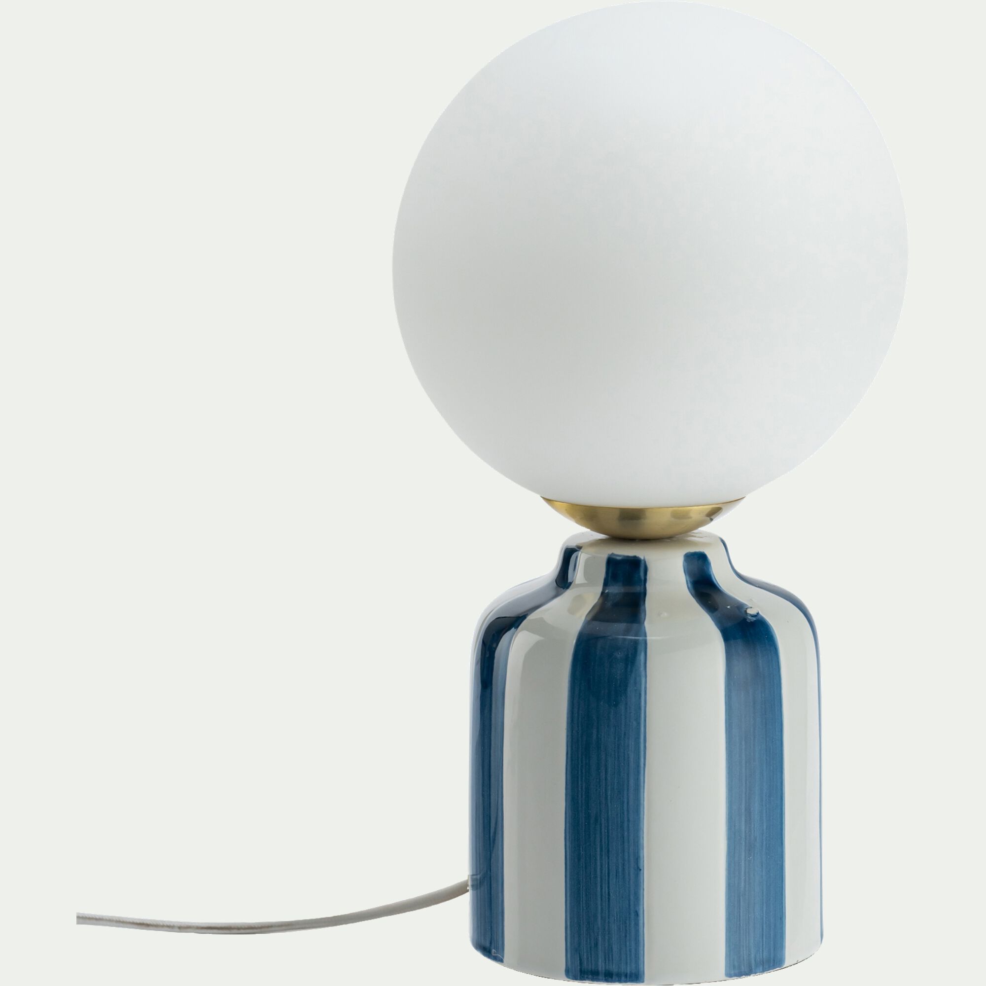 HELIOS - Lampe à rayures en céramique - bleu et blanc