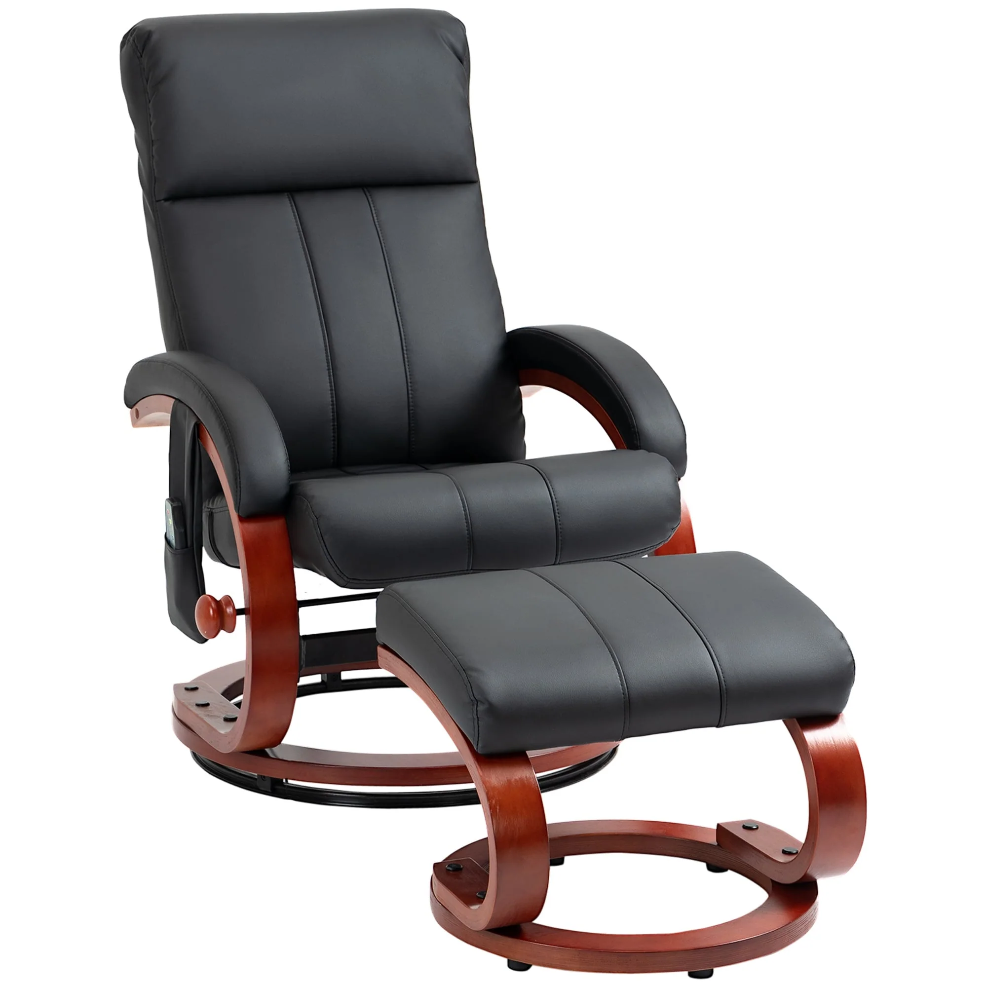 HOMCOM Recliner Chair with Ottoman, Electric Faux Leather Recliner
