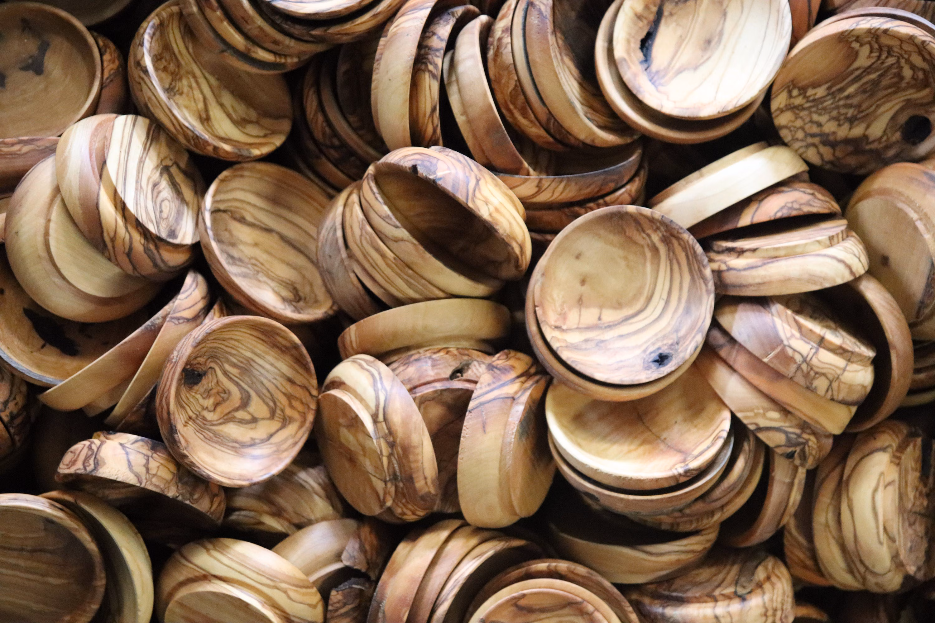 Deformed Olive Wood Mini Bowls in Bulk | Rustic Tiny Dishes | Pinch Bowls | Christmas Dishes