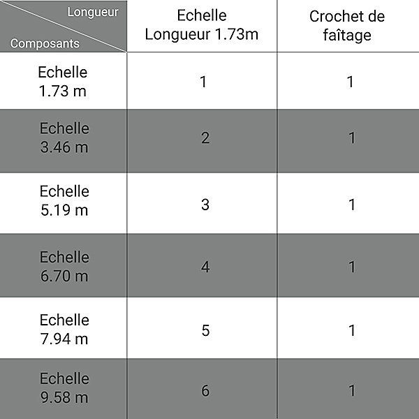 Echelle de couvreur de 5.19m de longueur : échelle avec crochets de toit. - EVOKLIP/330/519