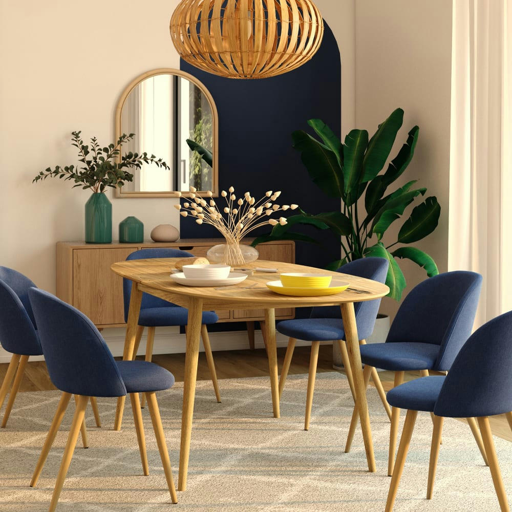 EDDY - Table Eddy ovale 6 personnes en bois clair 150 cm