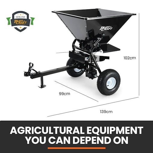 NNEMB 160L Tow Behind Broadcast Seed and Fertiliser Spreader, 158kg Load, Heavy Duty