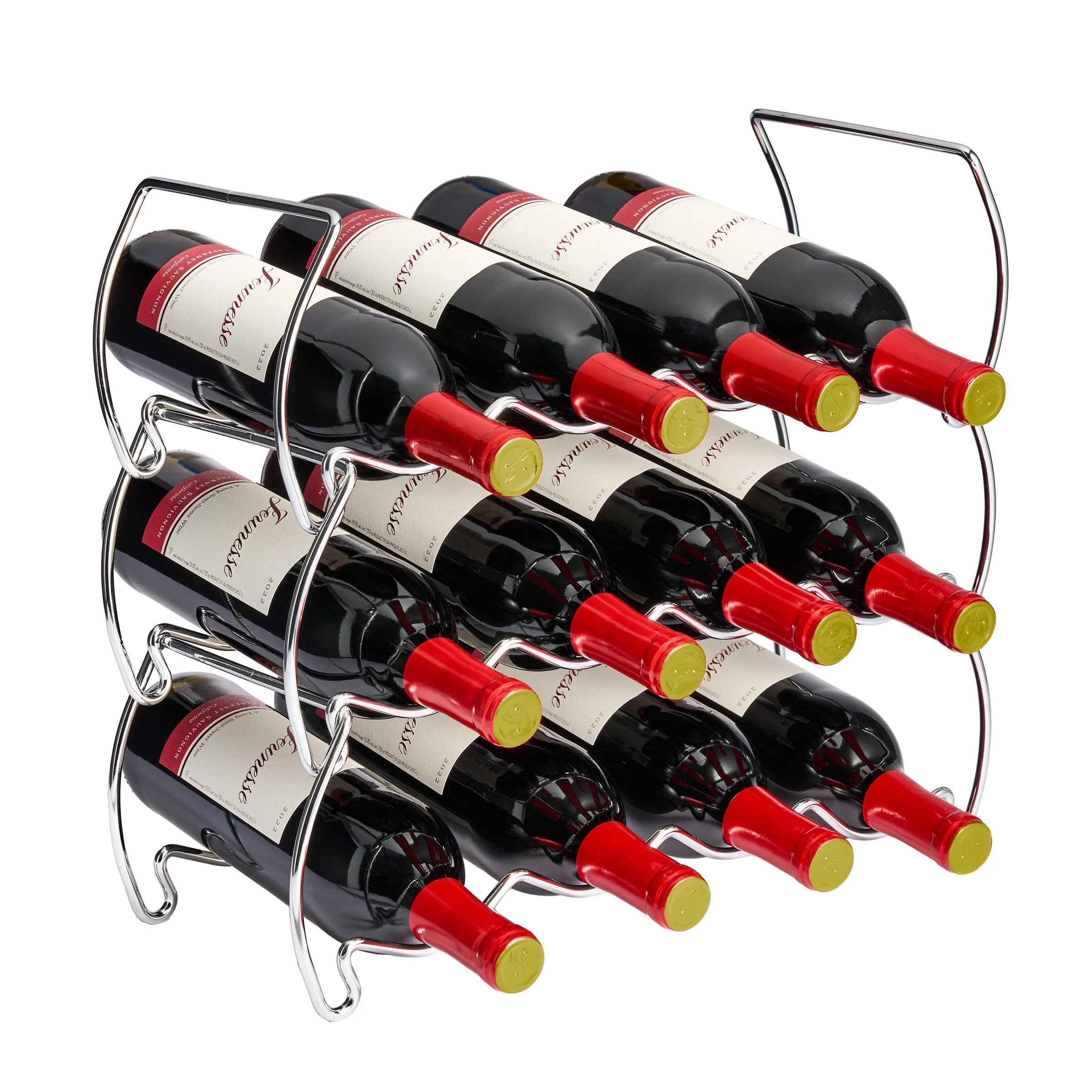 Metal Detachable Wine Rack - 3 Tier, Copper - 14 L x 16.5 W x 7 D