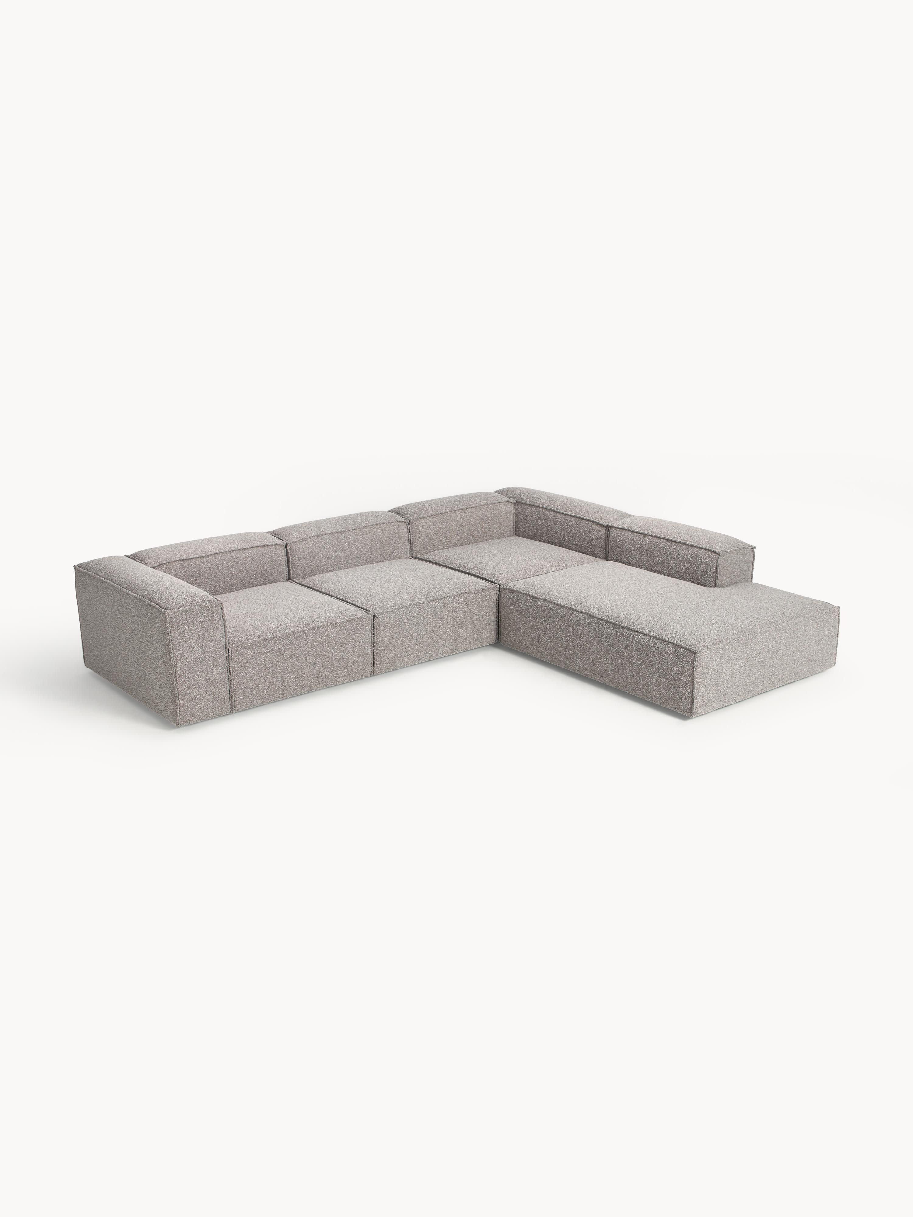 Modulares XL-Ecksofa Lennon (4-Sitzer) aus Bouclé