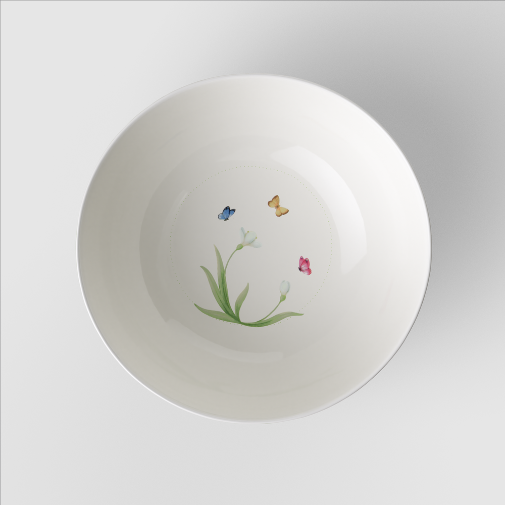 Colourful Spring Serving Bowl - Green, 57.5 oz, Premium Porcelain