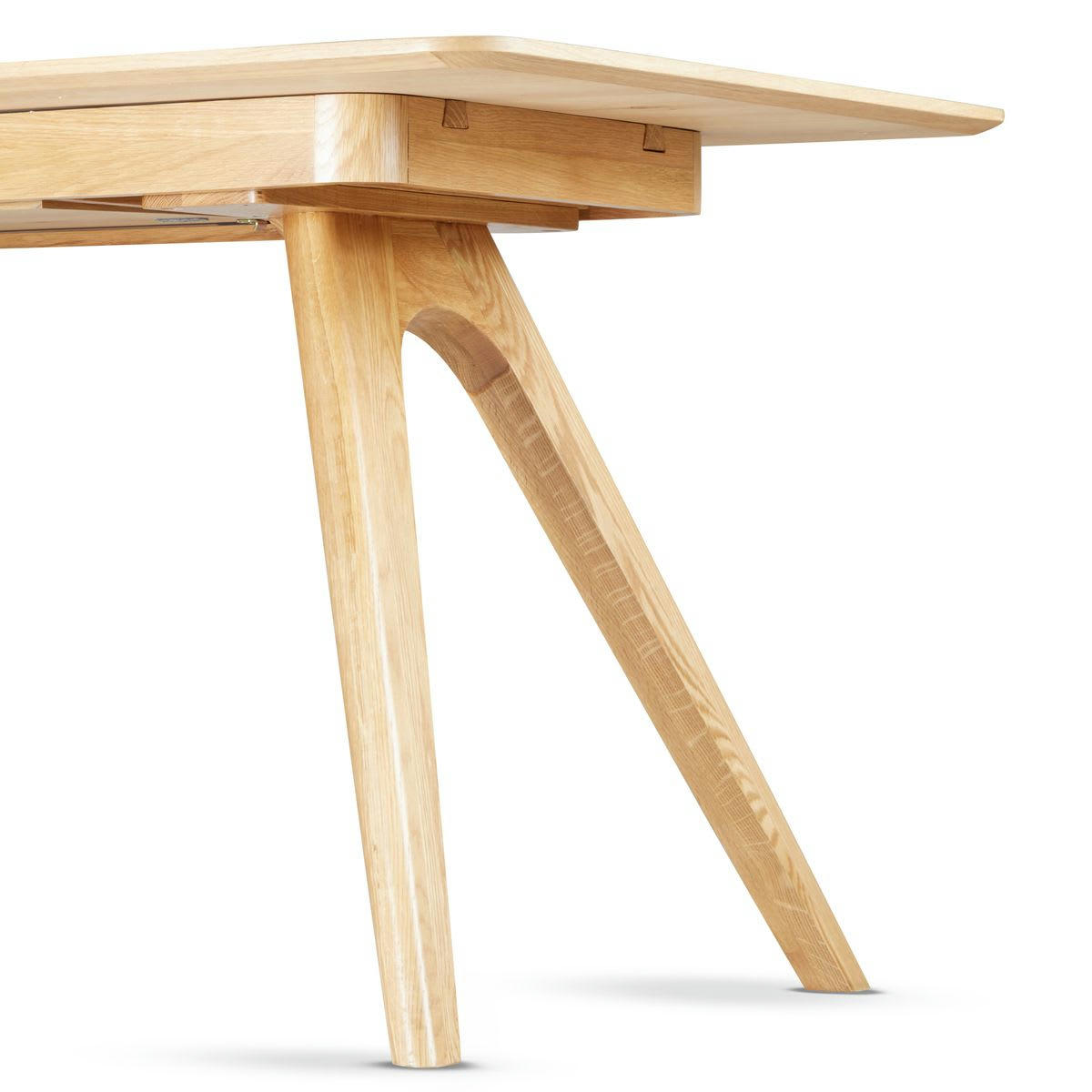 ANTON - Table repas 160(+50) x 90 cm allonge intégrée chêne naturel