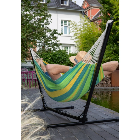 Hängematte, Baumwolle/Polyester, LxB: 285x100 cm, grün/gelb
