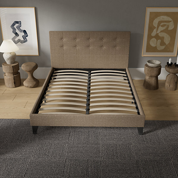 November Sleep Lit 120x190 cm avec tête de lit tissu brun