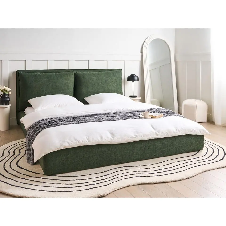 BAJONNA - Tweepersoonsbed - Donkergroen - 180 x 200 cm - Polyester