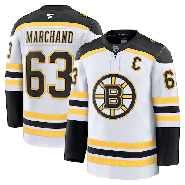 Brad Marchand Boston Bruins  Away Premium Jersey - White/Black