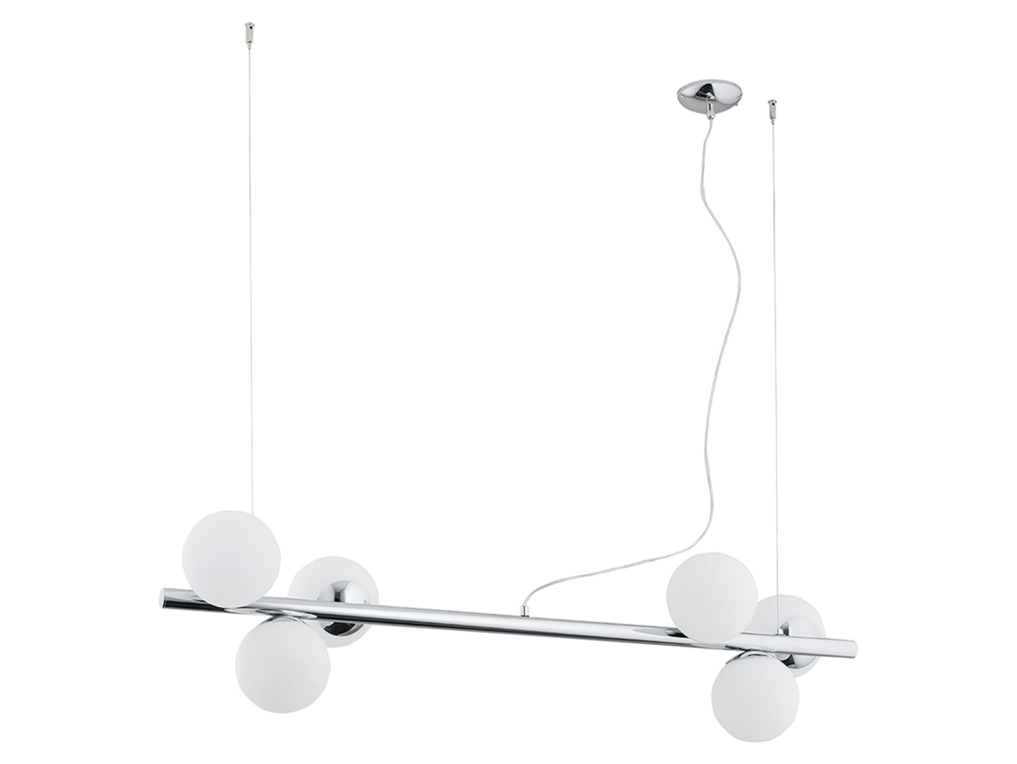 Lampa wisząca Osso 6-punktowa stalowa srebrna