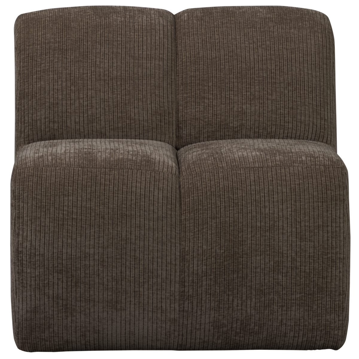 WOOOD eetbankje 84cm met rugleuning Mojo - Ribstof - Bruin - 88x84x73