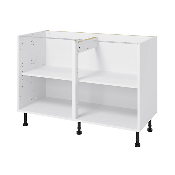 Caisson bas de cuisine GoodHome Caraway Blanc H. 72 cm x l. 120 cm