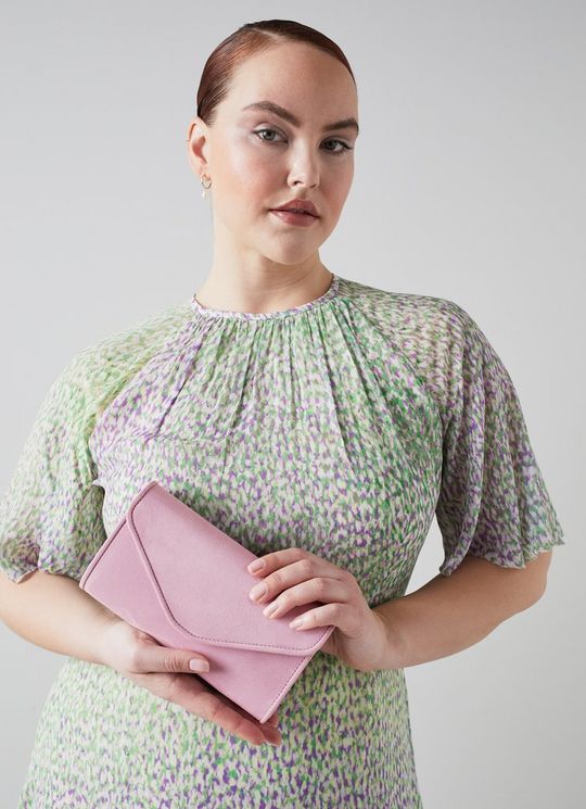 Dominica Lilac Suede Clutch Bag