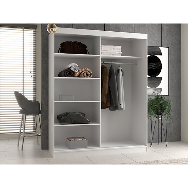 PAOLO - Armoire penderie à 2 portes coulissantes - L. 160 cm - CHÊNE SONOMA