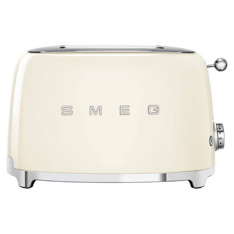 Smeg TSF01CRUK 50's Style Retro 2 Slice Toaster - Cream