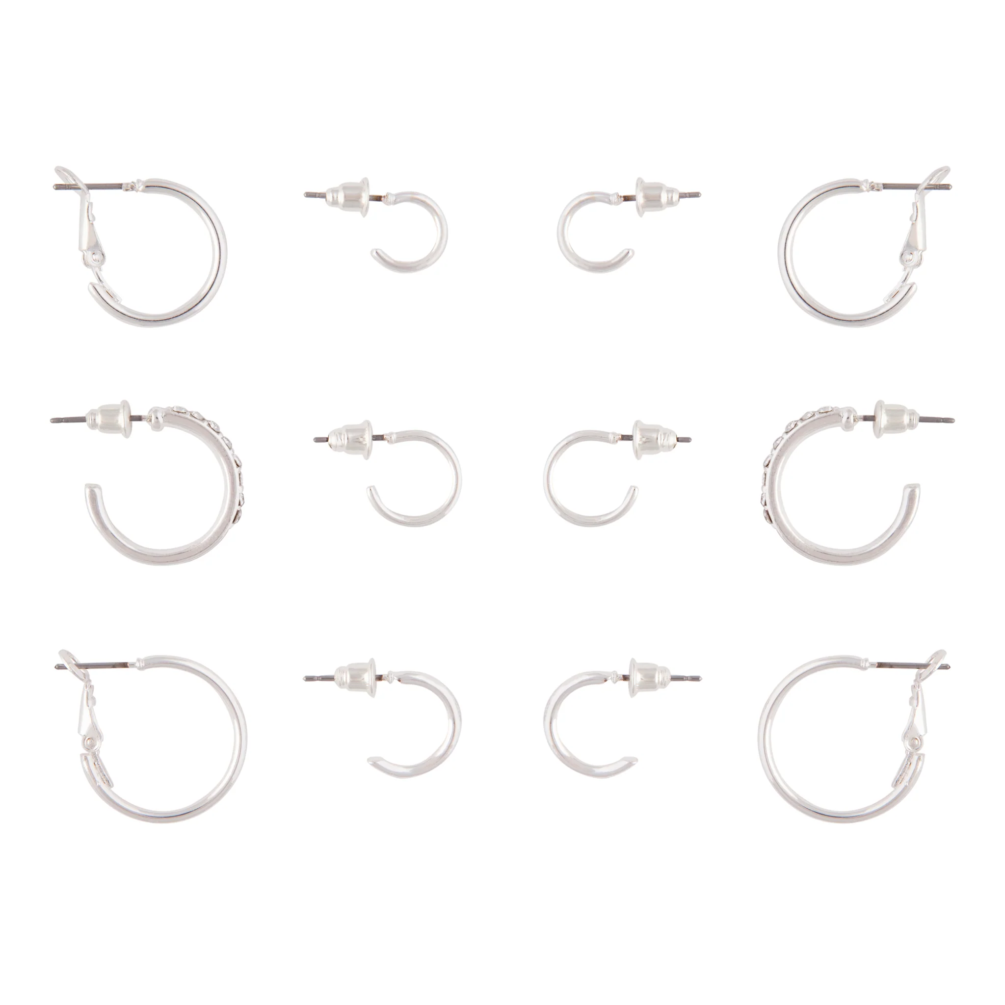 Silver Variety Hoop 6-Pack