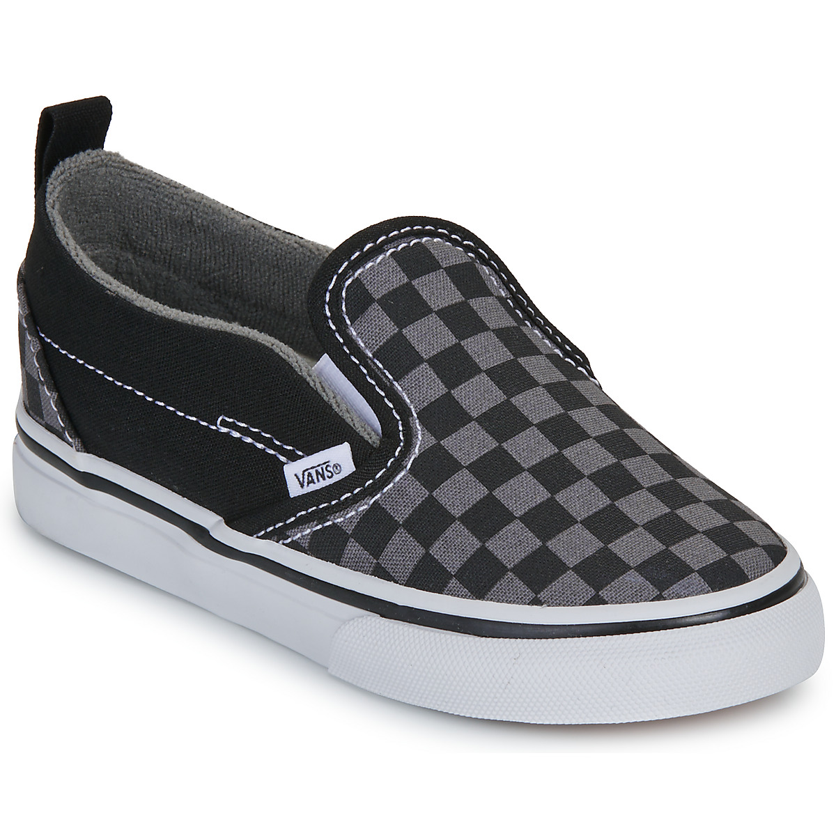 Vans - TD Slip-On V (Checkerboard) Blk/Pewter - Black / Grey
