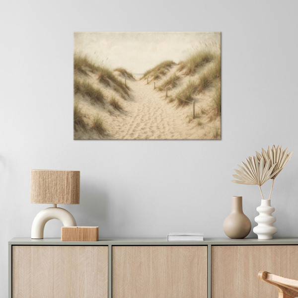 Obraz na płótnie do salonu sypialni, Plaża Wydmy w stylu Shabby Chic 30x20