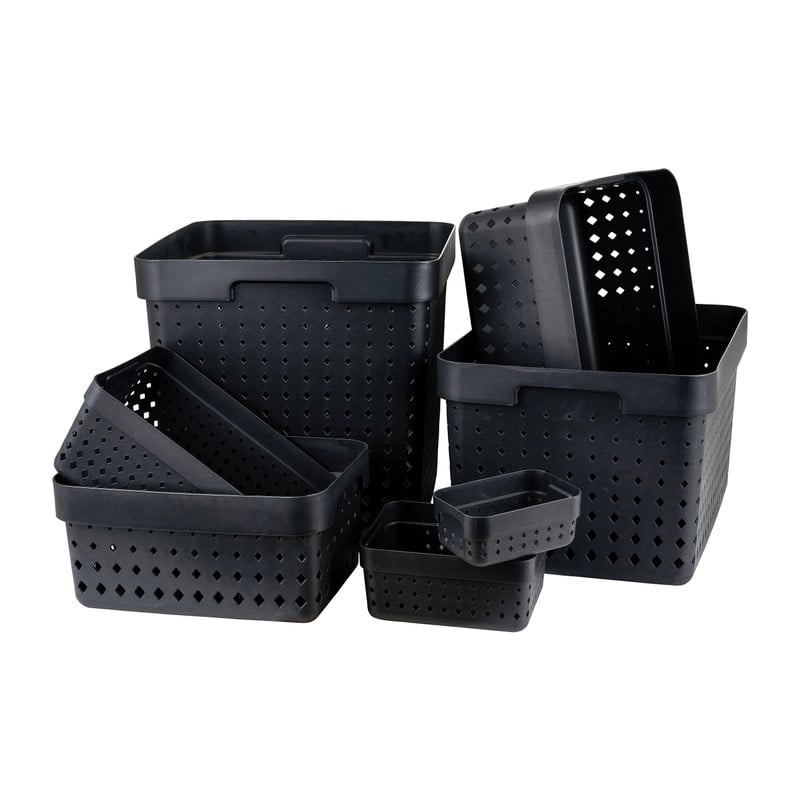 Opbergbak L - zwart - 15.8x11.8x7.3 cm