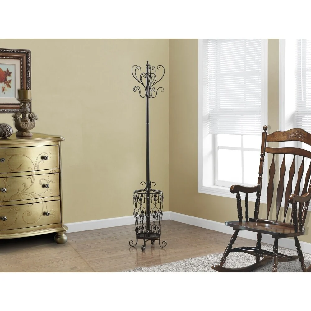 Chocolate Brown Metal 72-inch Coat Rack