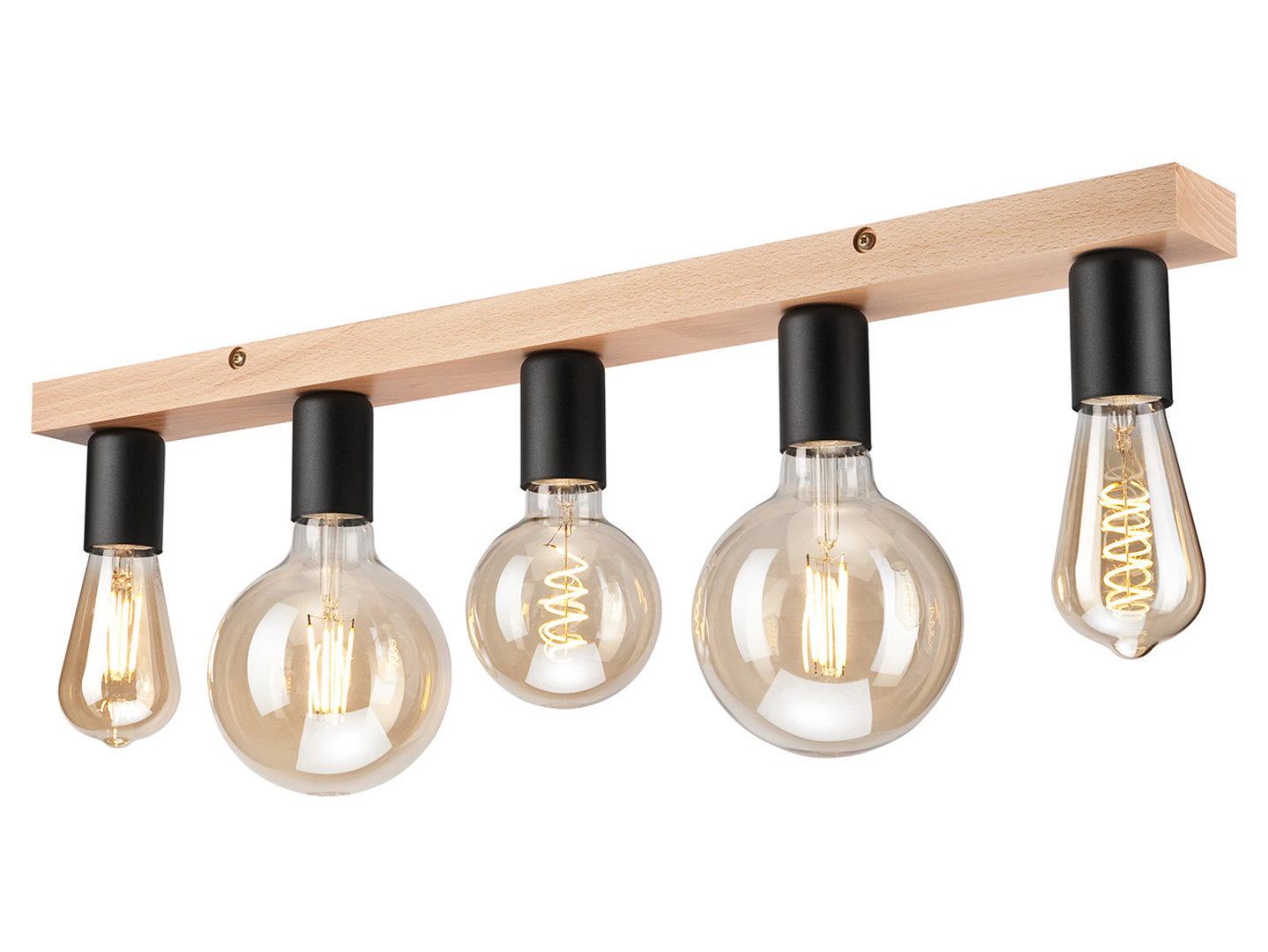 Lampa sufitowa Vito 5-punktowa drewniana beżowa
