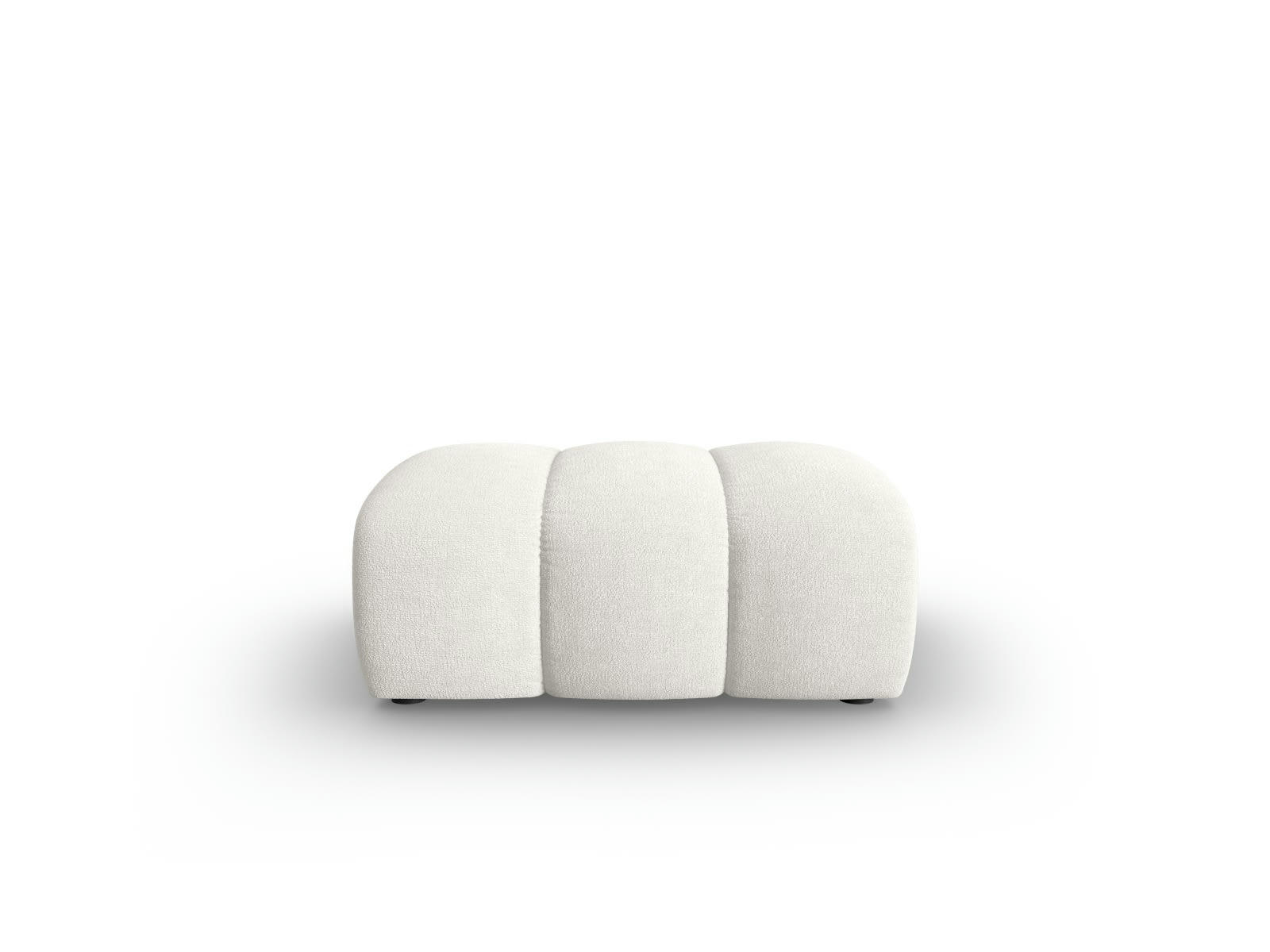 LUPINE - Pouf 1 place en tissu chenille blanc