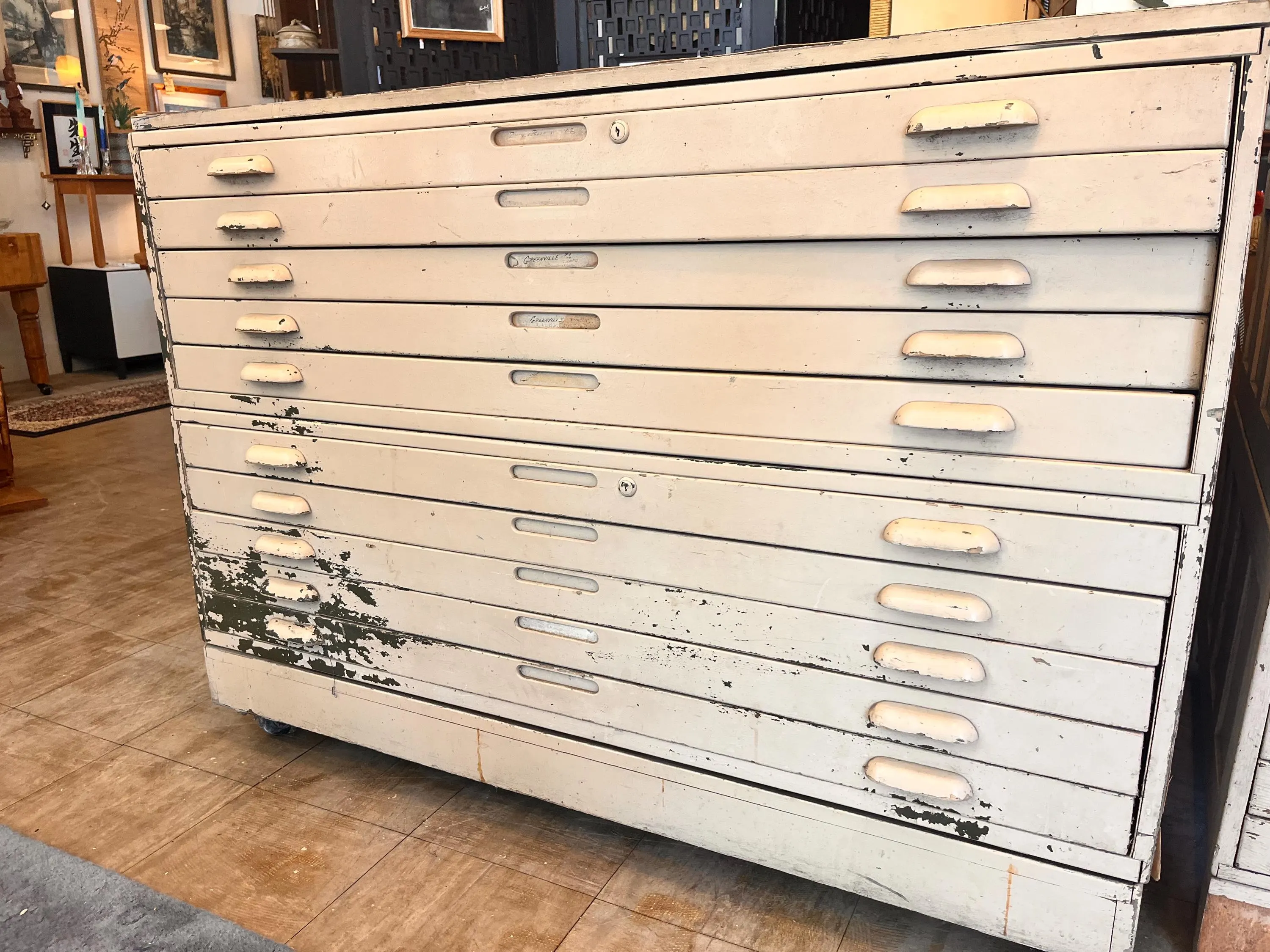Vintage Hamilton Blueprint Flat File Cabinets | Large Industrial Drafting Storage Cabinets | Metal Modular Map Plan Cabinets | Architectural