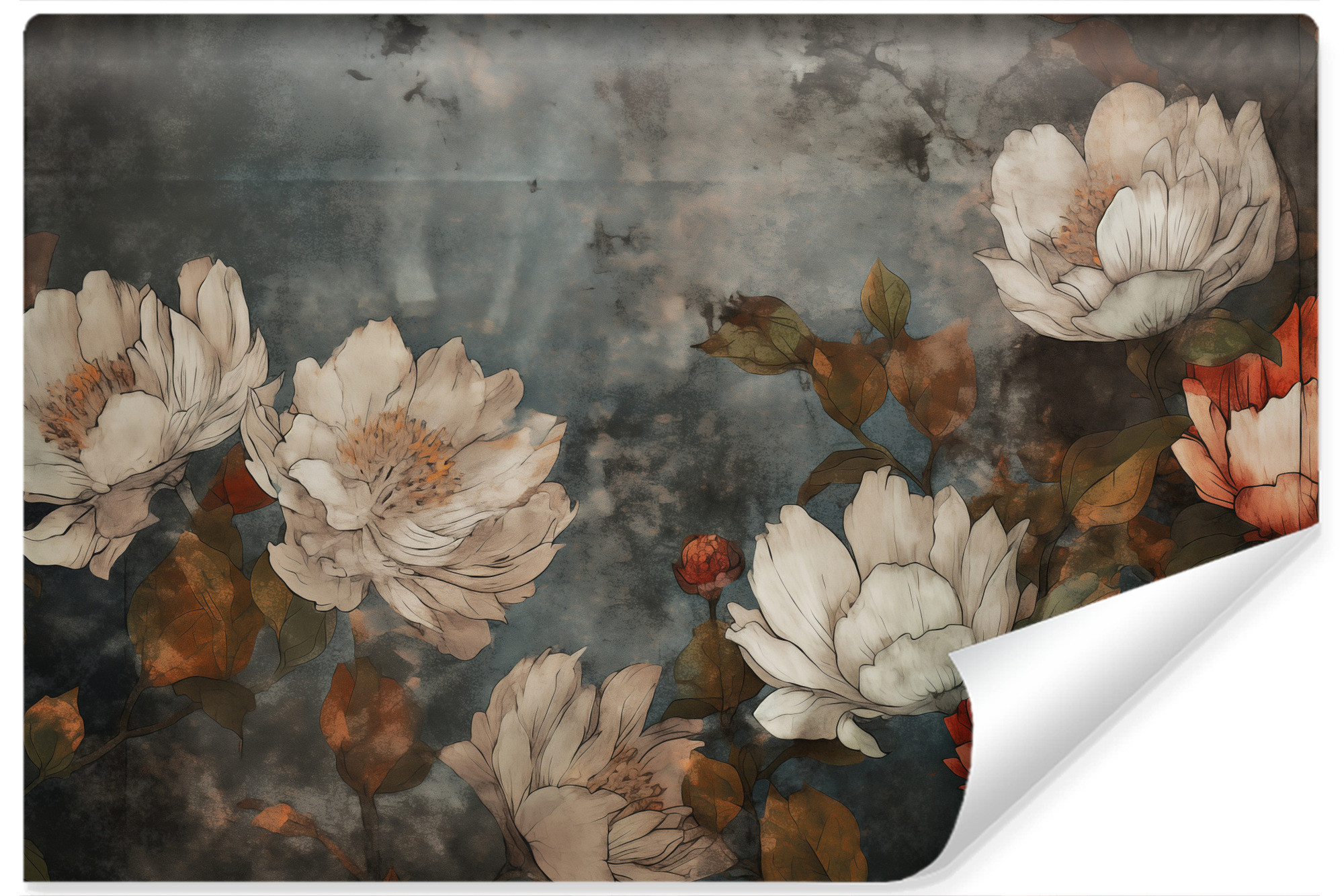 Fototapeta Do Sypialni Kwiaty W Stylu Vintage 90x60cm