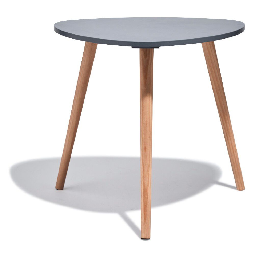 Bout de canapé table basse Joseph gris anthracite pieds pin Ø48xH42 cm