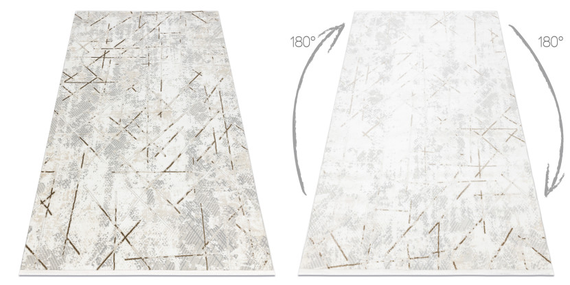 Dywan DUKE 51393 krem / złoty - Geometryczny, vintage 80x150 cm