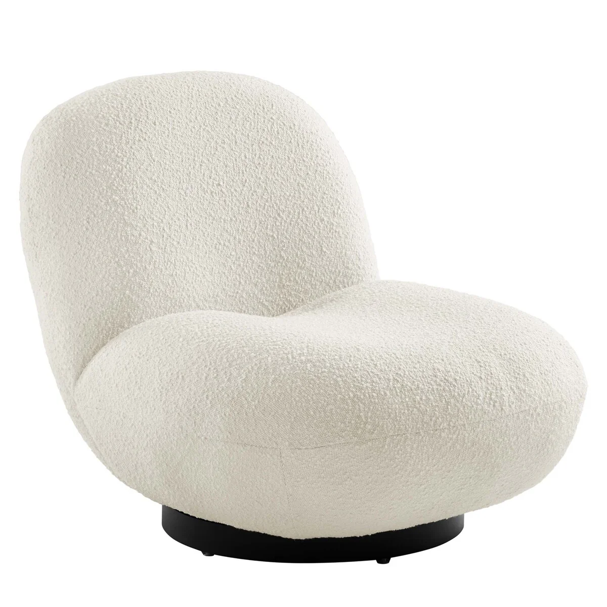 Kindred Boucle Upholstered Swivel Chair with Matte Black Base